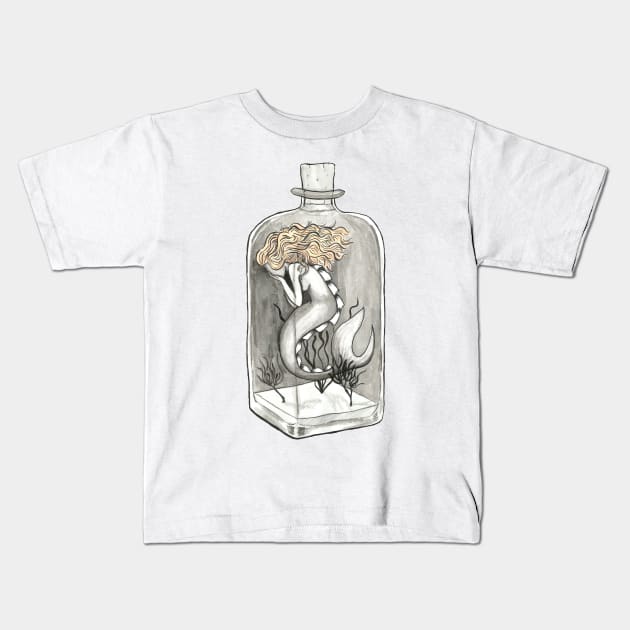 Bottled Mermaid Kids T-Shirt by Créa'RiBo